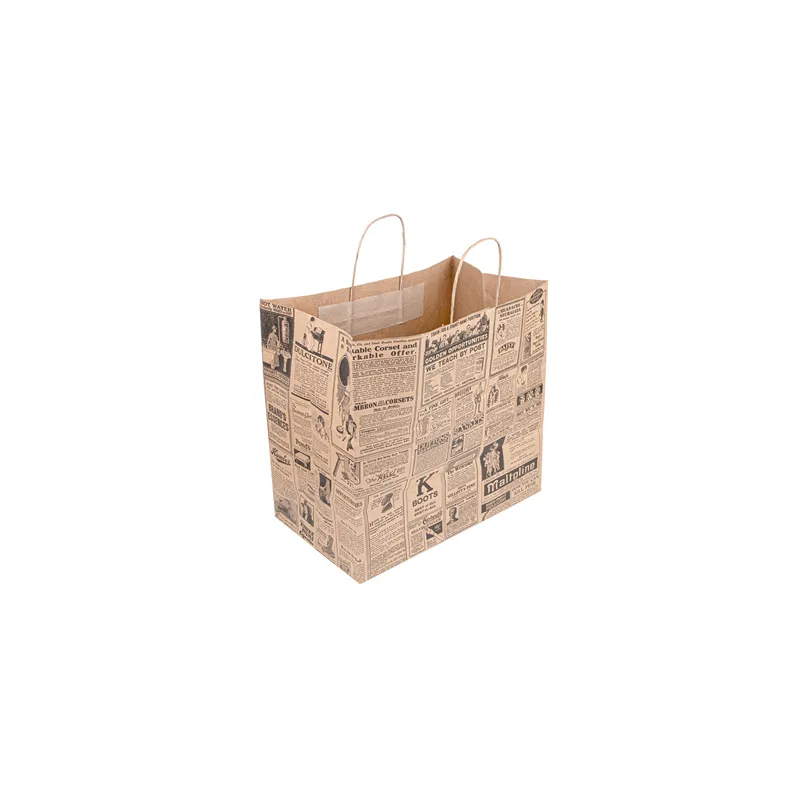 SACS SOS AVEC ANSES "TRAITEUR" 'TIMES' 90 G/M2 36+21x33,5 CM NATUREL KRAFT (250 UNITÉ)