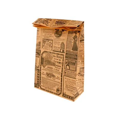 SACS SOS SANS ANSES 'TIMES' 70 G/M2 20+9x34,5 CM NATUREL KRAFT (500 UNITÉ)