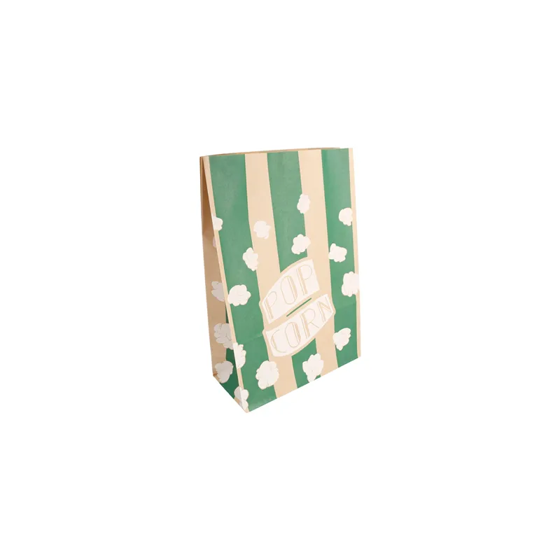 SACS SOS POP CORN 'STRIPES' 5 L-170 OZ 70 G/M2 20+9x29,5 CM NATUREL PARCH.INGRAISSABLE (500 UNITÉ)