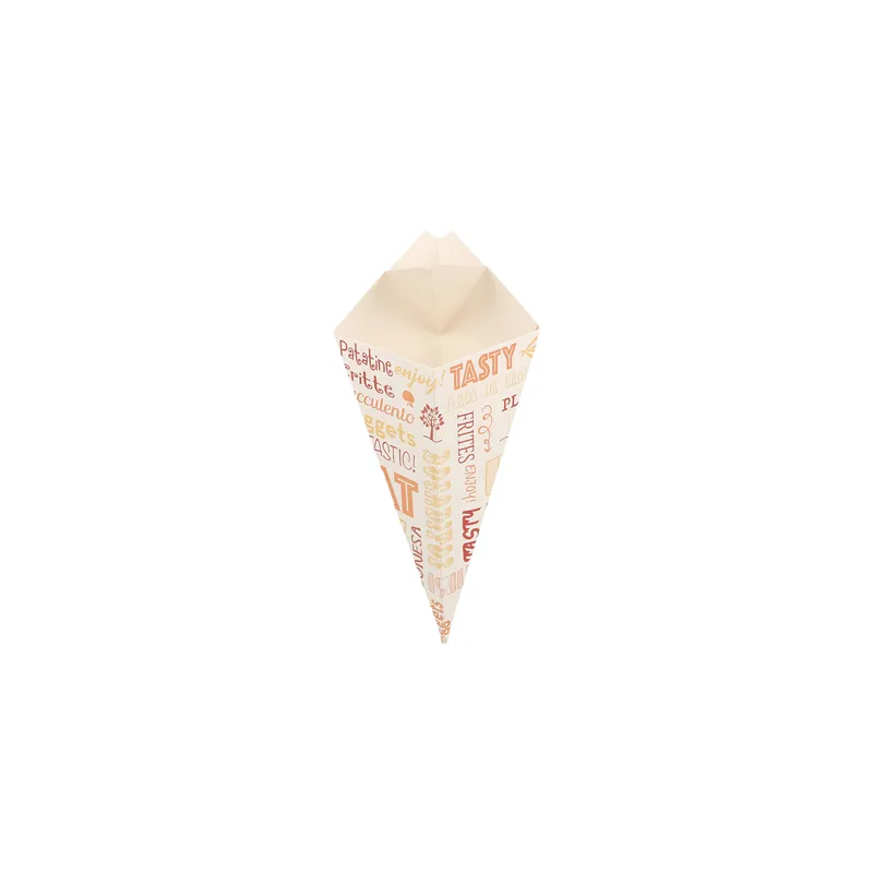 CORNETS AVEC LANGUETTES THEPACK 'PAROLE' 100 G 21x12,5 CM BLANC CARTON NANO-MICRO (1600 UNITÉ)