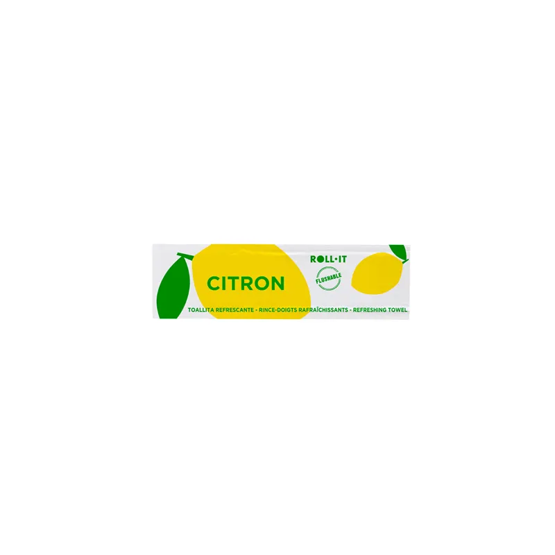 RINCE-DOIGTS FLUSHABLE ROLL-IT 'ROLL-IT CITRON' 50 G/M2 14,5x4 CM BLANC CELLULOSE (1280 UNITÉ)