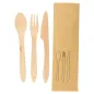 SET FOURCHETTE, COUTEAU, CUILLÈRE WOOD 'CURVE' 18,5 CM NATUREL BOIS (200 UNITÉ) SET FOURCHETTE, COUTEAU, CUILLÈRE