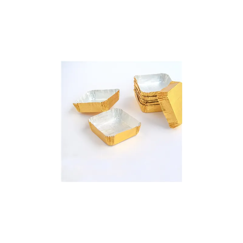 CAPSULES PETIT FOURS   5x5x1,5 CM DORE ALUMINIUM (600 UNITÉ)