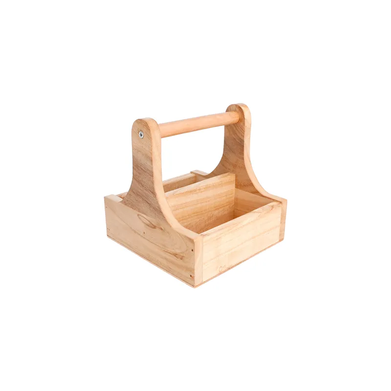 BOÎTE PRÉSENTATION AVEC ANSE   15x15,3x15 CM NATUREL BOIS (1 UNITÉ)