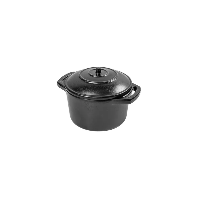 COCOTTES PETITES AVEC ANSES ET COUVERCLE ASAMI WARE 300 ML Ø10,5x6,5 CM NOIR MÉLAMINE (12 UNITÉ)