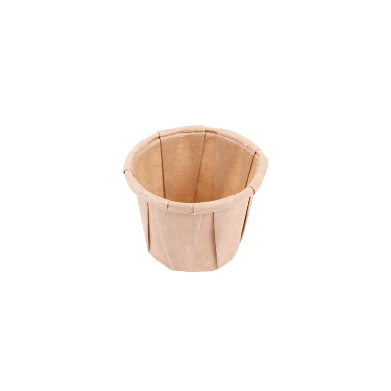 POTS TRAITEUR PAPIER PLISSÉ  22 ML (0,7 oz) 80 G/M2 Ø3,8/2,6x2,8 CM NATUREL PARCH.INGRAISSABLE (250 UNITÉ)