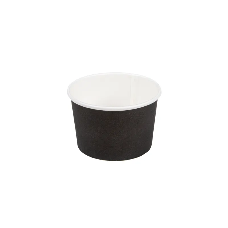 POTS À GLACES  120 ML 210 + 18PE G/M2 Ø 7,7x4,7 CM NOIR CARTON (2000 UNITÉ)