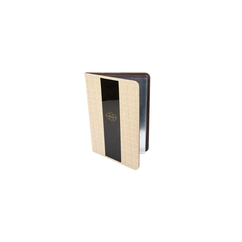 PORTE MENU 8 POCHETTES DIN-A4   22x31 CM GRIS PVC (1 UNITÉ)