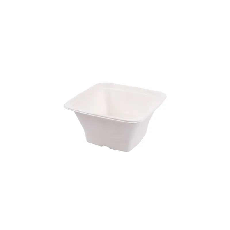 BOLS CARRÉS BIONIC 1,2 L 18x18x9 CM BLANC BAGASSE (400 UNITÉ)