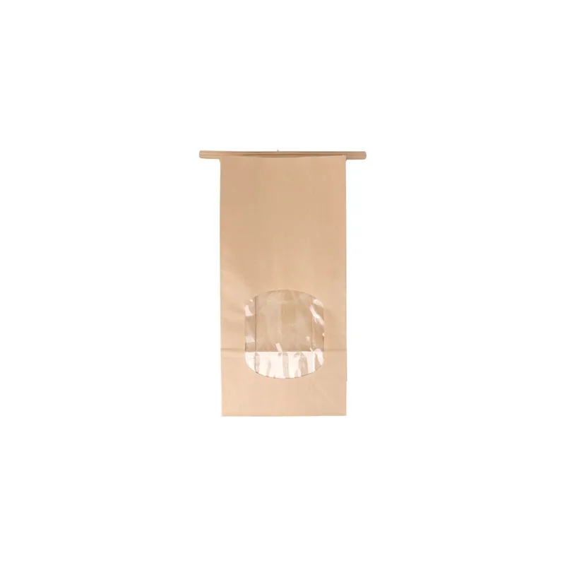 SACS SOS AUTO-FERMETURE AVEC FENÊTRE  1800 GR 60 G/M2 + 25µ OPP 12+6,5x24,6 CM NATUREL KRAFT (500 UNITÉ)
