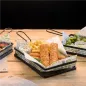 MINI FRITEUSES ALLONGÉES ARTINOX 24x15x3,5 CM NOIR ACIER (6 UNITÉ) MINI FRITEUSES ALLONGÉES