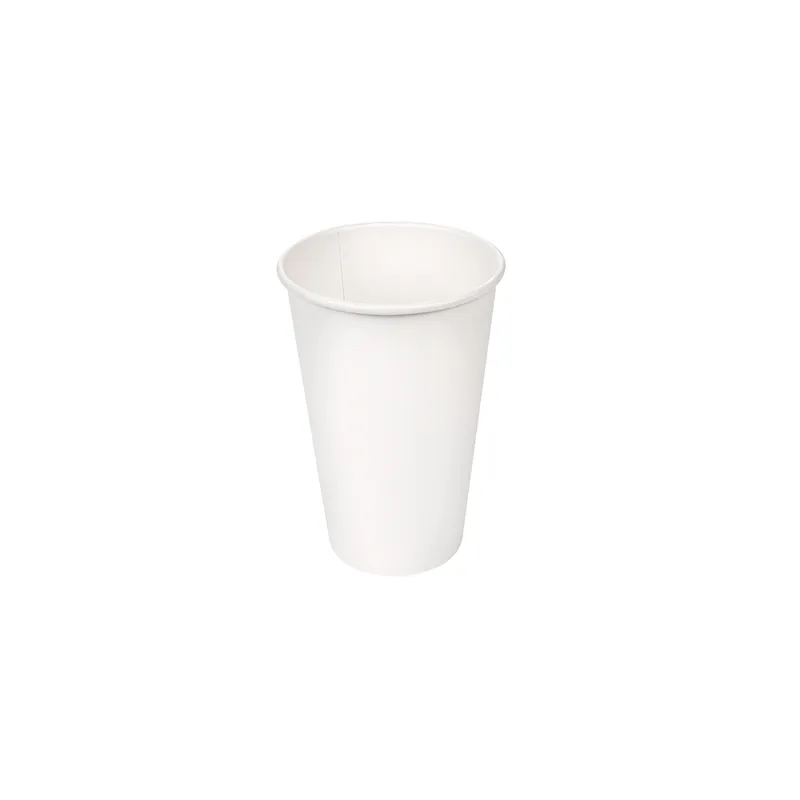 GOBELETS BOISSONS CHAUDES 1 PAROI  480 ML - 16 oz 300 + 18 PE G/M2 Ø9/6x13,2 CM BLANC CARTON (1000 UNITÉ)