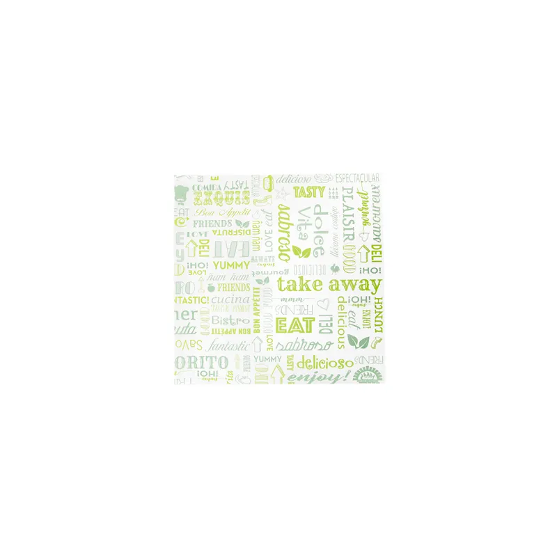 PAPIER INGRAISSABLES BASKET 'GREEN PAROLE' 35 G/M2 31x31 CM BLANC PARCH.INGRAISSABLE (1000 UNITÉ)