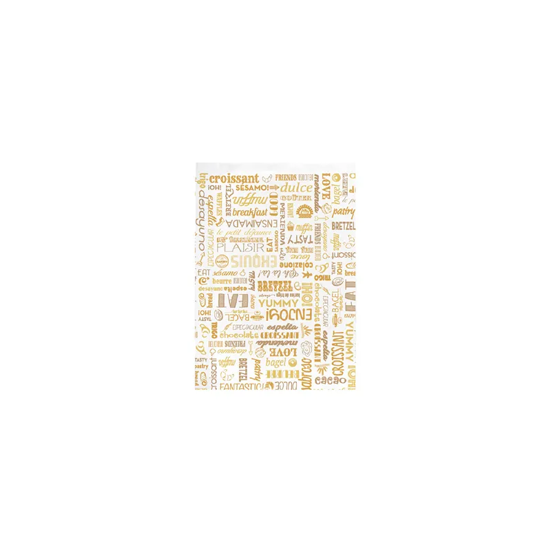 SACHETS CROISSANTS 'ORANGE PAROLE' 33 G/M2 26+8x35 CM BLANC CELLULOSE (250 UNITÉ)