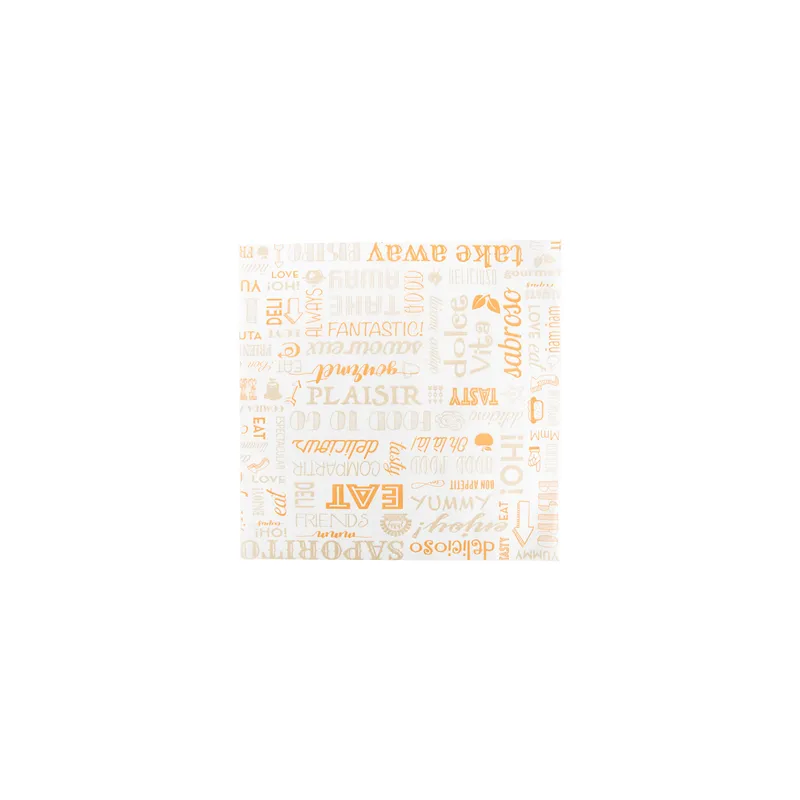 PAPIER INGRAISSABLES BASKET 'ORANGE PAROLE' 35 G/M2 31x31 CM BLANC PARCH.INGRAISSABLE (1000 UNITÉ)