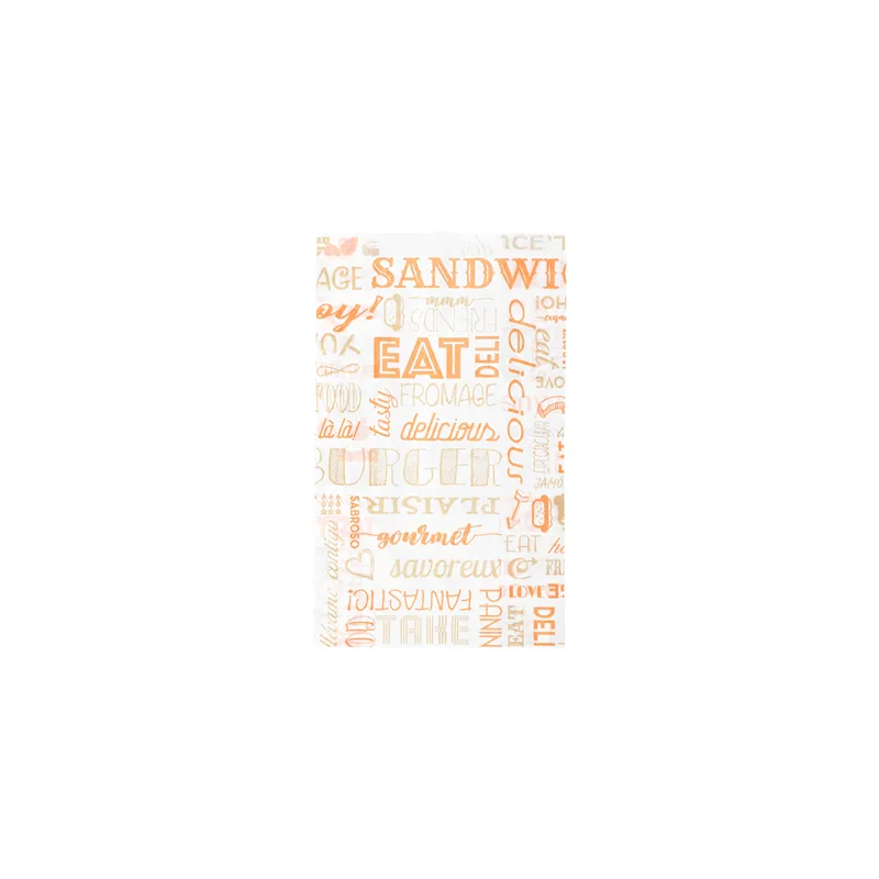 POCHETTES HAMBURGERS 'ORANGE PAROLE' 32 G/M2 14+7x22 CM ORANGE PARCH.INGRAISSABLE (500 UNITÉ)