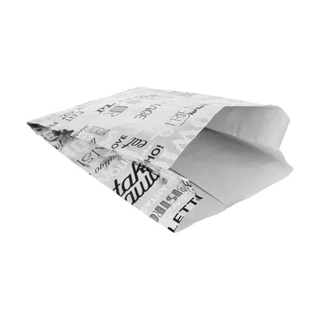 SACHETS POUR BURGER 'PAROLE' 35+20 G/M2 14+7x22 CM ARGENTE PARCHEMIN + ALUMINIUM (500 UNITÉ)