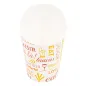 GOBELETS À FRITES OUVERT 'PAROLE' 9 OZ - 270 ML 220 + 18PE G/M2 Ø7x11,5 CM BLANC CARTON (100 UNITÉ) GOBELETS À FRITES OUVERT