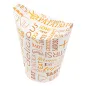 GOBELETS À FRITES AVEC FERMETURE 'PAROLE' 16 OZ - 480 ML 220 + 18PE G/M2 8,5x14 CM BLANC CARTON (50 UNITÉ) GOBELETS À FRITES AVEC FERMETURE