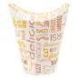 GOBELETS À FRITES AVEC FERMETURE 'PAROLE' 16 OZ - 480 ML 220 + 18PE G/M2 8,5x14 CM BLANC CARTON (50 UNITÉ) GOBELETS À FRITES AVEC FERMETURE