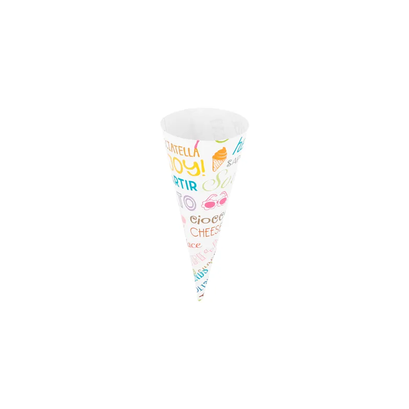 CÔNES GLACES 'PAROLE'  Ø 4,1x10,4 CM BLANC PAPIER (2000 UNITÉ)