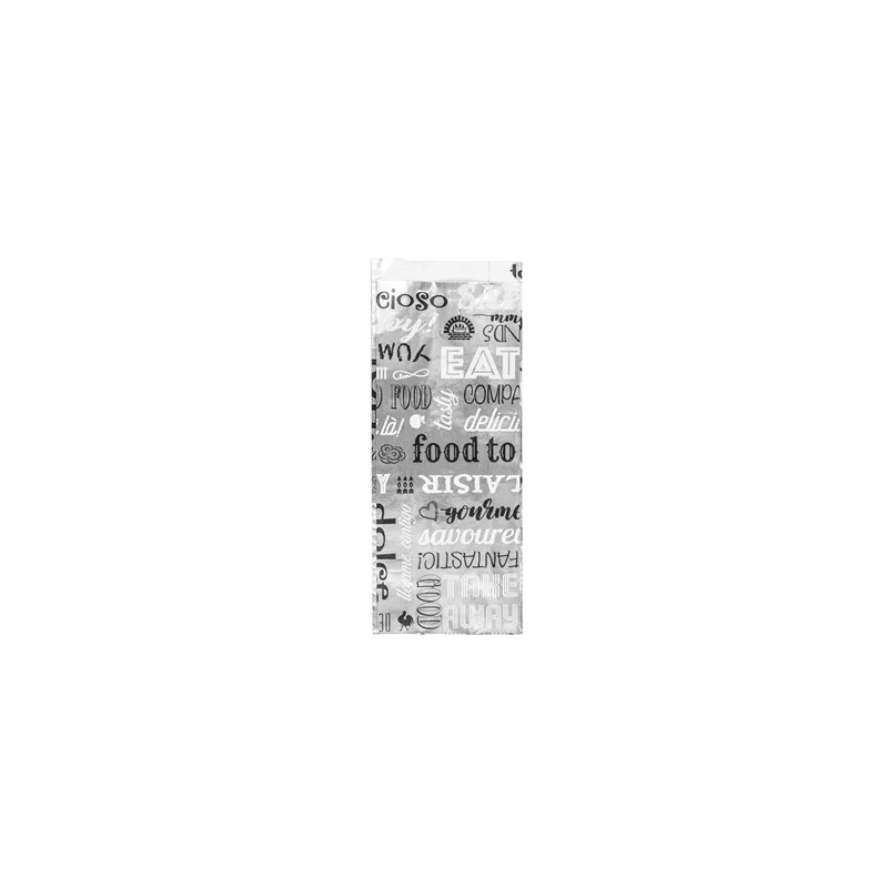 SACHETS POUR SANDWICHES 'PAROLE' 35+20 G/M2 9+4x22 CM ARGENTE PARCHEMIN + ALUMINIUM (500 UNITÉ)
