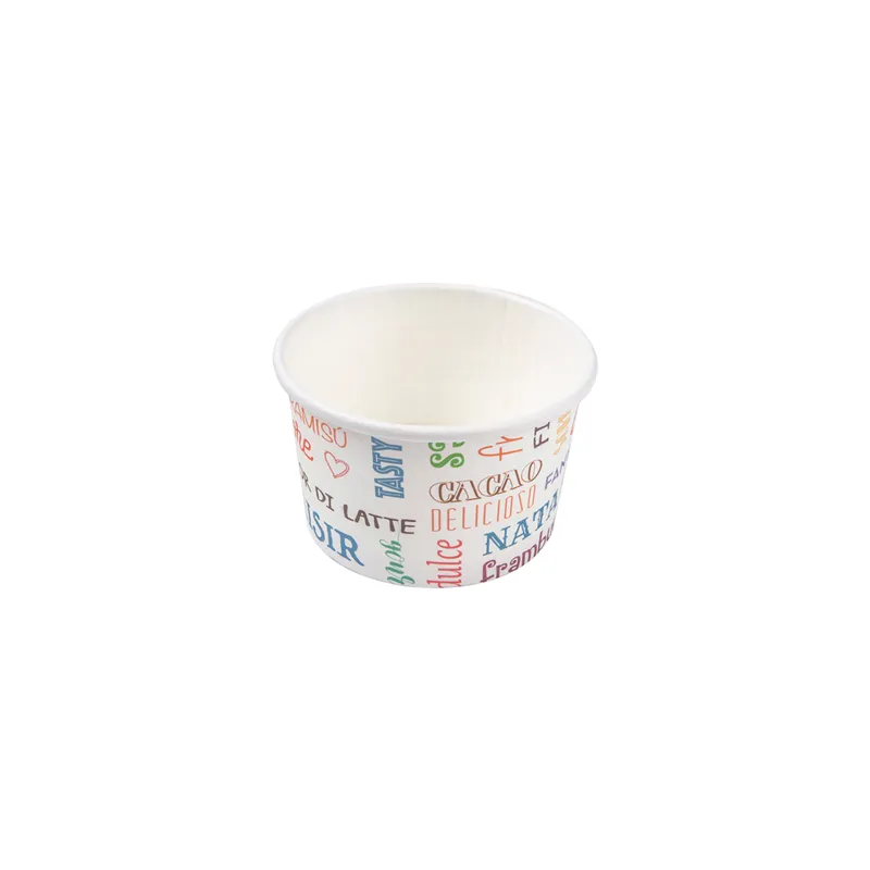 POTS À GLACES 'PAROLE' 120 ML 210 + 18 PE G/M2 Ø7,7x4,7 CM BLANC CARTON (2000 UNITÉ) POTS À GLACES 'PAROLE' 120 ML 210 + 18 PE G/M2 Ø7,7x4,7 CM BLANC CARTON (2000 UNITÉ)