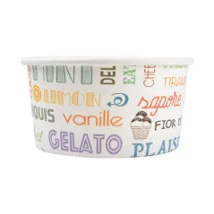 POTS À GLACES 'PAROLE' 150 ML 250 + 18 PE G/M2 Ø8,5x4,5 CM BLANC CARTON (2000 UNITÉ)