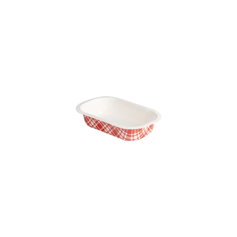 BARQUETTES THERMO FIXANTES 'VICHY' 325 ML 390 G/M2 + 25G/M2 PET 16x10x3,5 CM BLANC CARTON (1000 UNITÉ)