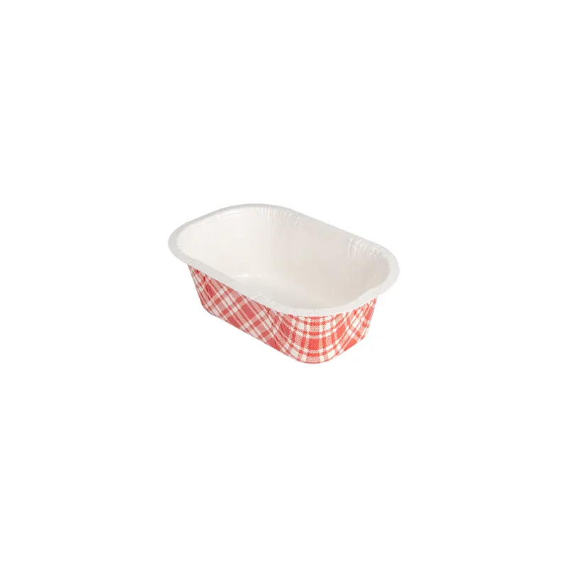 BARQUETTES THERMO FIXANTES 'VICHY' 480 ML 390 G/M2 + 25G/M2 PET 16x10x5,5 CM BLANC CARTON (1000 UNITÉ)