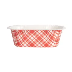 BARQUETTES THERMO FIXANTES 'VICHY' 480 ML 390 G/M2 + 25G/M2 PET 16x10x5,5 CM BLANC CARTON (1000 UNITÉ)