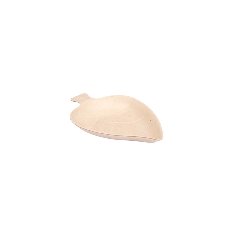RÉCIPIENT FEUILLE BIONIC  9x6x1,2 CM NATUREL BAGASSE (1000 UNITÉ)