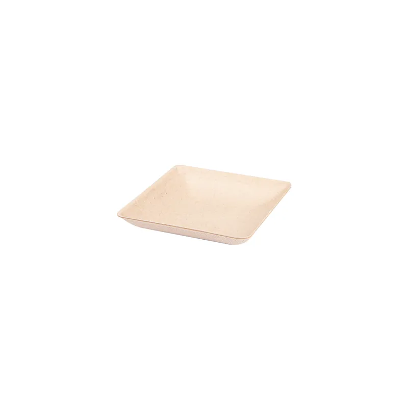 RÉCIPIENT CARRÉ BIONIC  6,5x6,5x1,2 CM NATUREL BAGASSE (1000 UNITÉ)