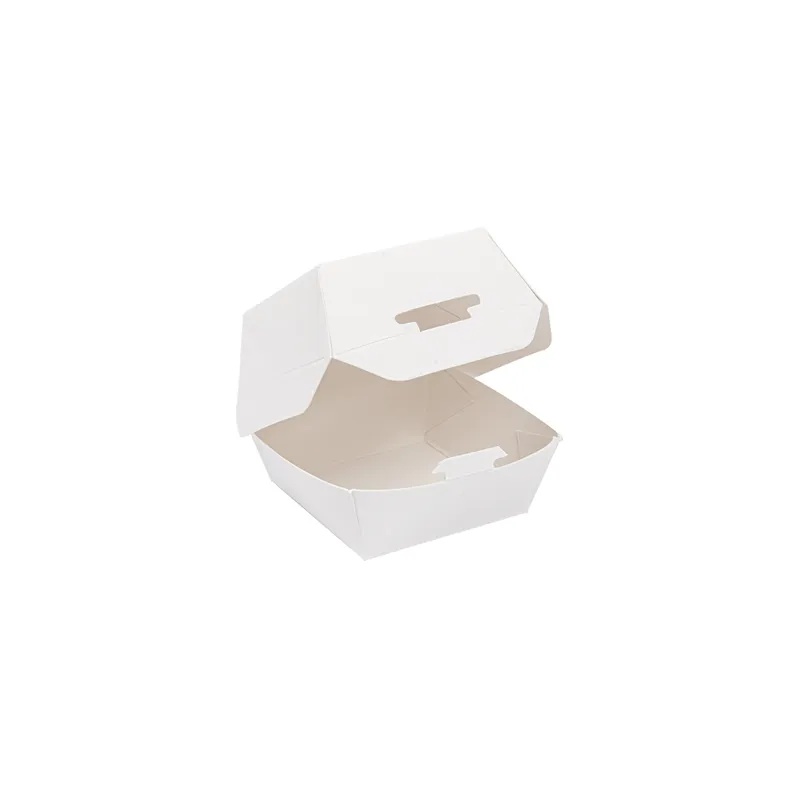 MINI BOÎTES BURGER 250 G/M2 5,3x5,7x5 CM BLANC CARTON (500 UNITÉ) MINI BOÎTES BURGER 250 G/M2 5,3x5,7x5 CM BLANC CARTON (500 UNITÉ)