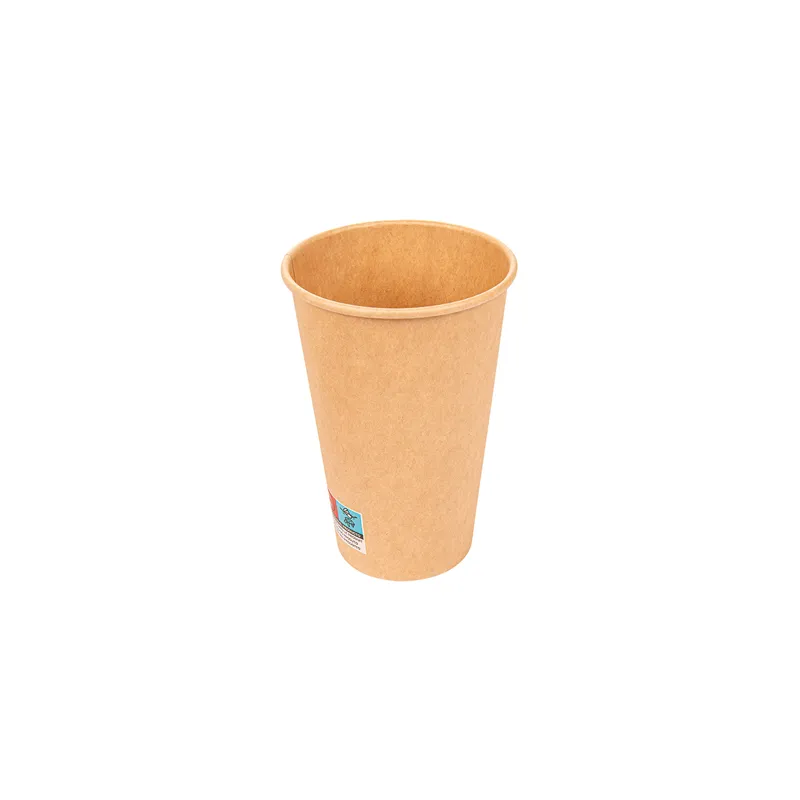 GOBELETS BOISSONS CHAUDES 1 PAROI  480 ML - 16 oz 300 + 18 PE G/M2 Ø9/6x13,2 CM MARRON CARTON (1000 UNITÉ)