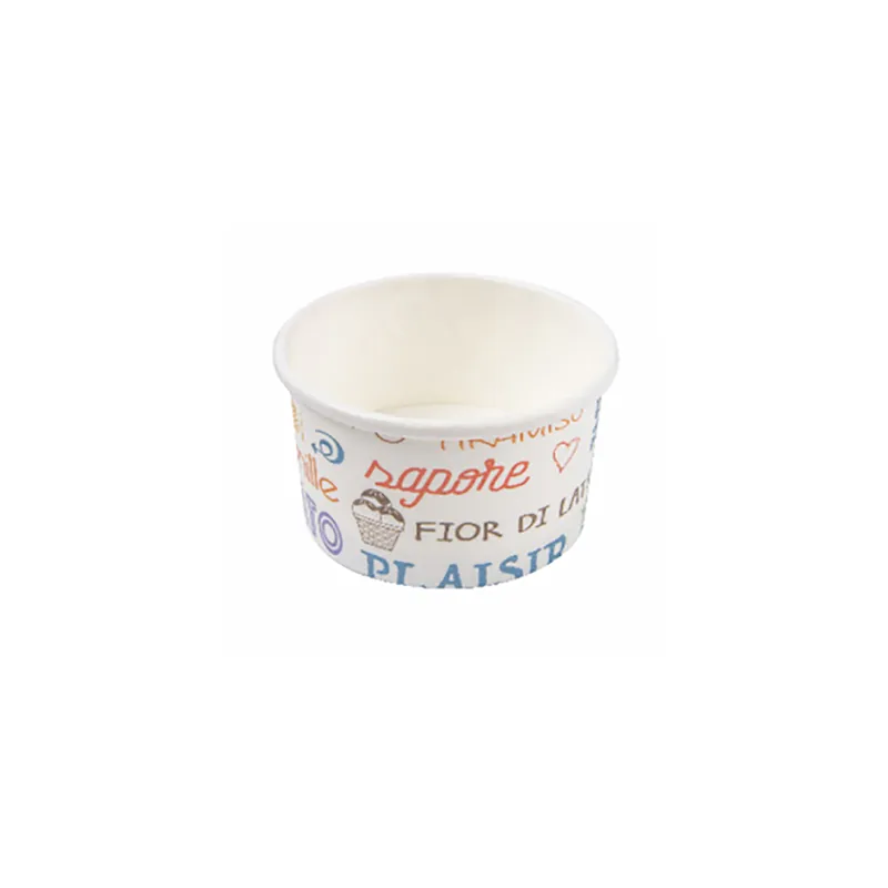 POTS À GLACES 'PAROLE' 300 ML 250 + 18 PE G/M2 Ø10x5,5 CM BLANC CARTON (2000 UNITÉ)