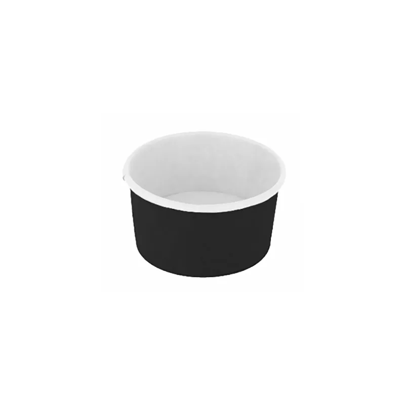 POTS À GLACES  300 ML 250 + 18 PE G/M2 Ø10x5,5 CM NOIR CARTON (2000 UNITÉ)