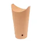 GOBELETS À FRITES AVEC FERMETURE 22 OZ - 660 ML 200 + 25PE G/M2 8,5x18 CM MARRON CARTON (1000 UNITÉ) GOBELETS À FRITES AVEC FERMETURE