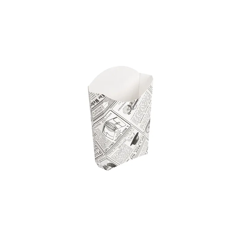 BOÎTES À FRITES JUMBO THEPACK 'TIMES' 165 G 13,5x8,5x16 CM BLANC CARTON NANO-MICRO (1200 UNITÉ)
