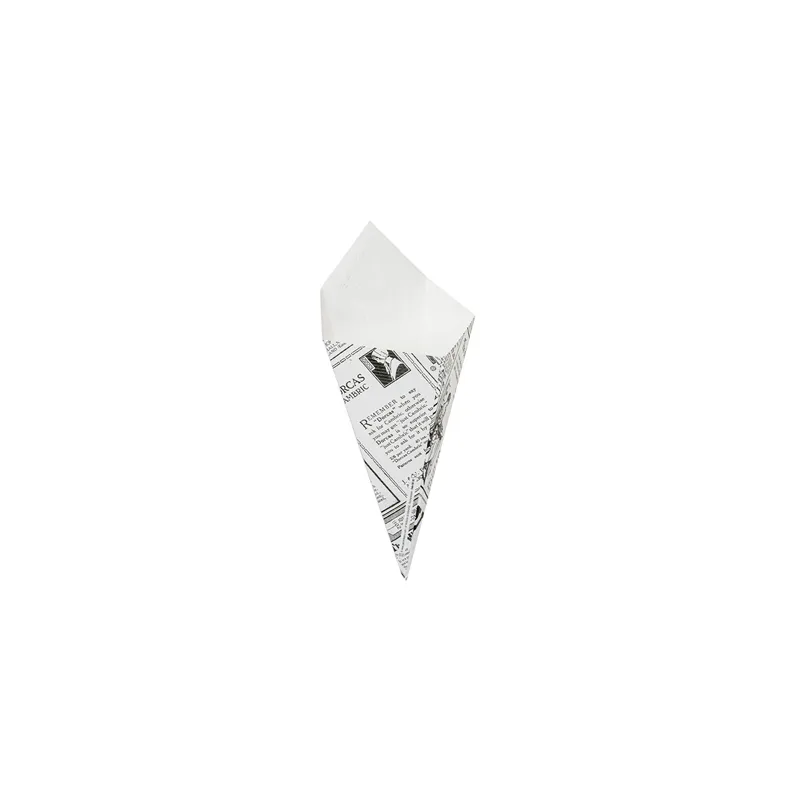 CORNETS FRITES THEPACK 'TIMES' 100 G 12,8x21,7 CM BLANC CARTON NANO-MICRO (1600 UNITÉ)