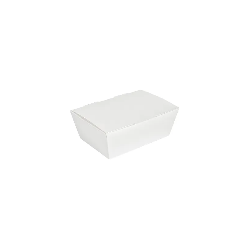 BOÎTES "LUNCH BOX" COUVERCLES THEPACK 500 ML (16 oz) 14x9,7x5 CM BLANC CARTON NANO-MICRO (480 UNITÉ)