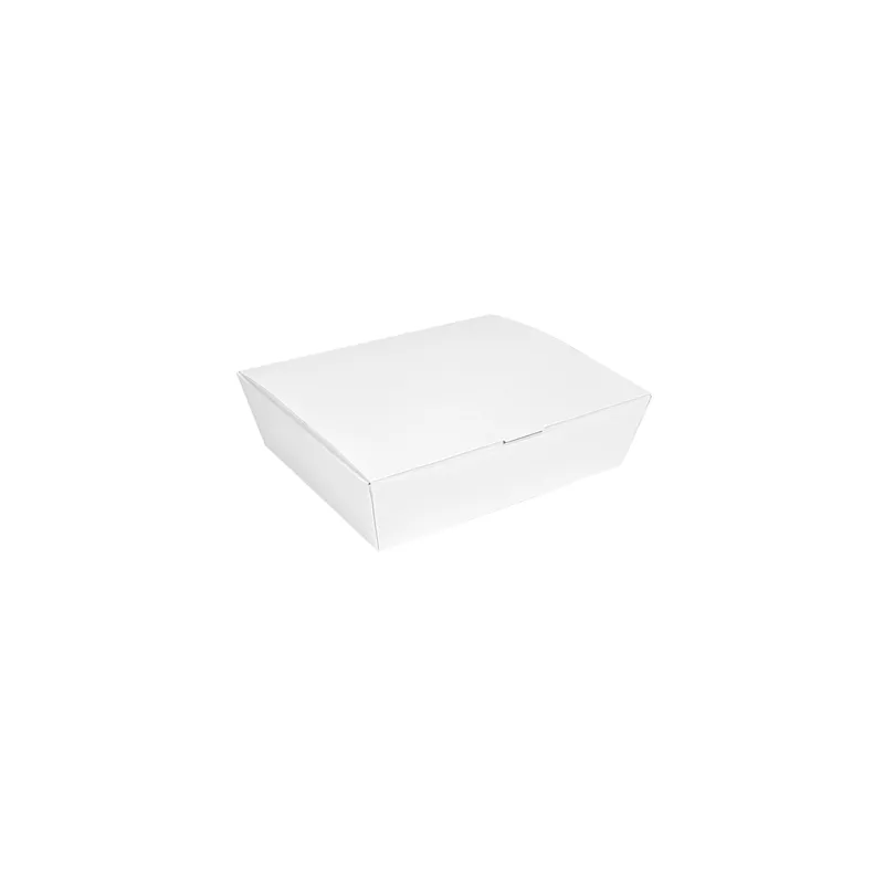 BOÎTES "LUNCH BOX" COUVERCLES THEPACK 1500 ML (48 oz) 21x18x5,5 CM BLANC CARTON NANO-MICRO (360 UNITÉ)