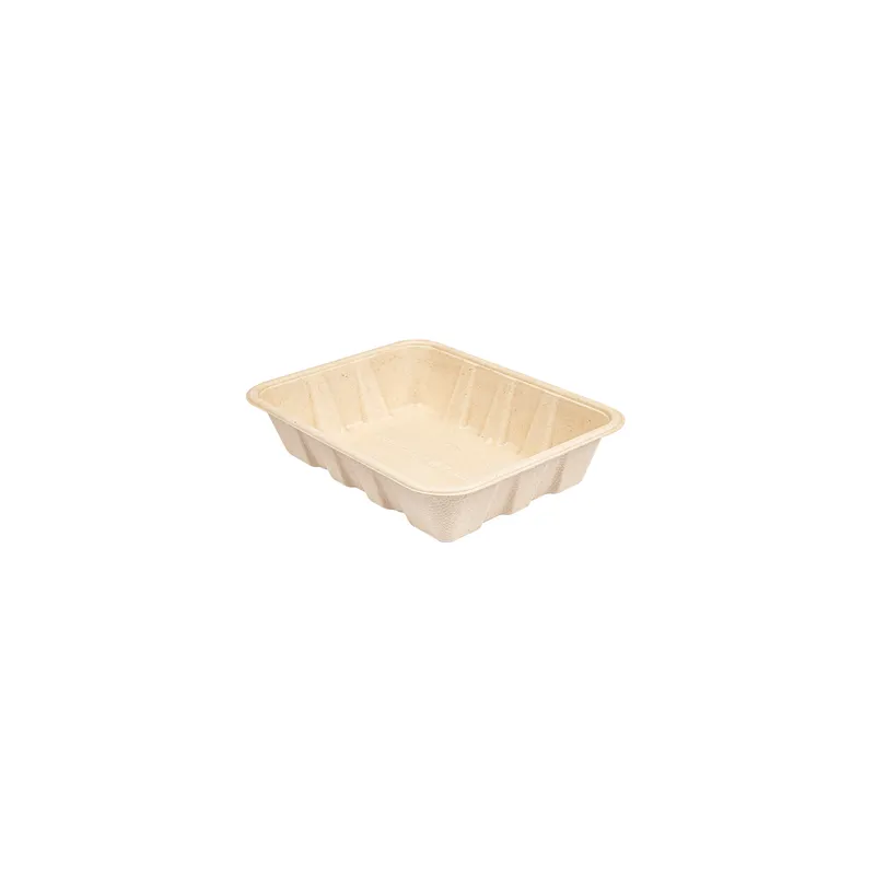 PLATEAUX BIONIC 1000 ML 22x16,5x4,7 CM NATUREL BAGASSE (400 UNITÉ)