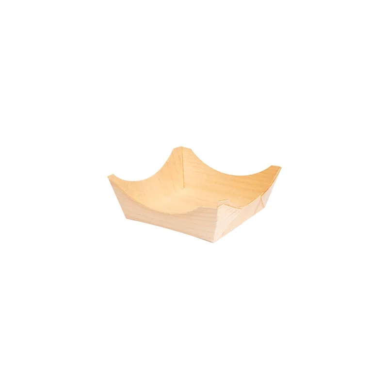 BARQUETTES EN FEUILLE DE PEUPLIER WOOD  8x8x3,5 CM NATUREL BOIS (100 UNITÉ)