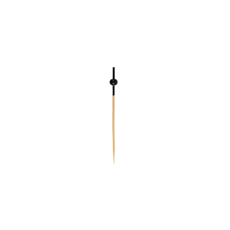 PIQUES "BOULE NOIRE" BAMBOO  9 CM NATUREL BAMBOU (100 UNITÉ)