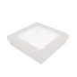 PETITES BOÎTES+COUVERCLES AVEC FÊNETRE 1000 ML 300 + 18 PE G/M2 18,5x18,5x4 CM BLANC CARTON (200 UNITÉ) PETITES BOÎTES+COUVERCLES AVEC FÊNETRE