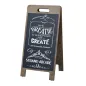 ARDOISE EN ANGLE 2 FACES MAGNÉTIQUE 38x45x78 CM NOIR BOIS (1 UNITÉ) ARDOISE EN ANGLE 2 FACES MAGNÉTIQUE