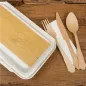 SET 4/1 COUVERTS +SERVIETTE WOOD 'CLASSIC' 20 CM NATUREL BOIS (100 UNITÉ) SET 4/1 COUVERTS +SERVIETTE