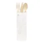 SET 3/1 FOURCHETTE, COUTEAU, CUILLÈRE WOOD 'MAKAN' 16 CM NATUREL BOIS (100 UNITÉ) SET 3/1 FOURCHETTE, COUTEAU, CUILLÈRE