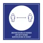 PLAQUE AUTO-ADHESIVE "MAINTENIR DISTANCE DE SÉCURITÉ" 12x12 CM BLEU METACRYLATE (1 UNITÉ) PLAQUE AUTO-ADHESIVE "MAINTENIR DISTANCE DE SÉCURITÉ"